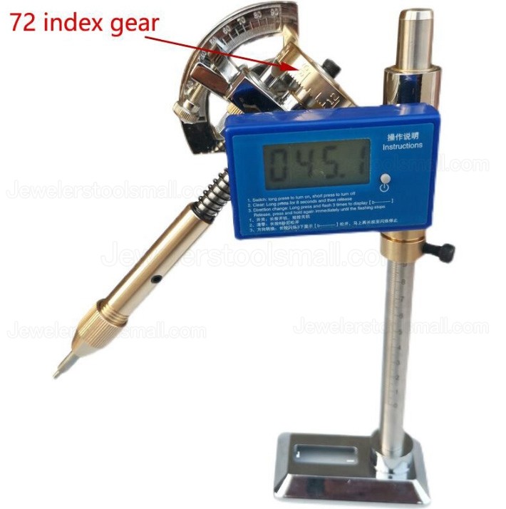 1Pcs Digital Display Angle Manipulator for Gem Faceting Machine Stainless Steel Copper Angle Polishing Handle